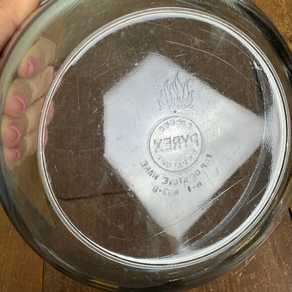 Vintage 1940s Flameware B-I 833-B Blue Tint Pan Skillet Bowl USA - Picture 8 of 9